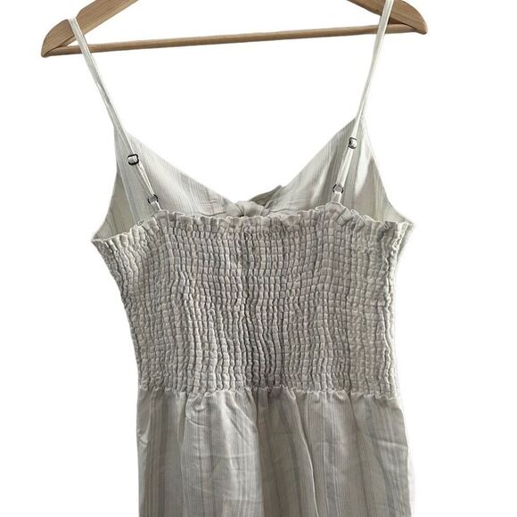 Chaser Ivory Grey Cropped Stripe Wide Leg Jumpsuit Women's Size M NWT - Picture 6 of 16